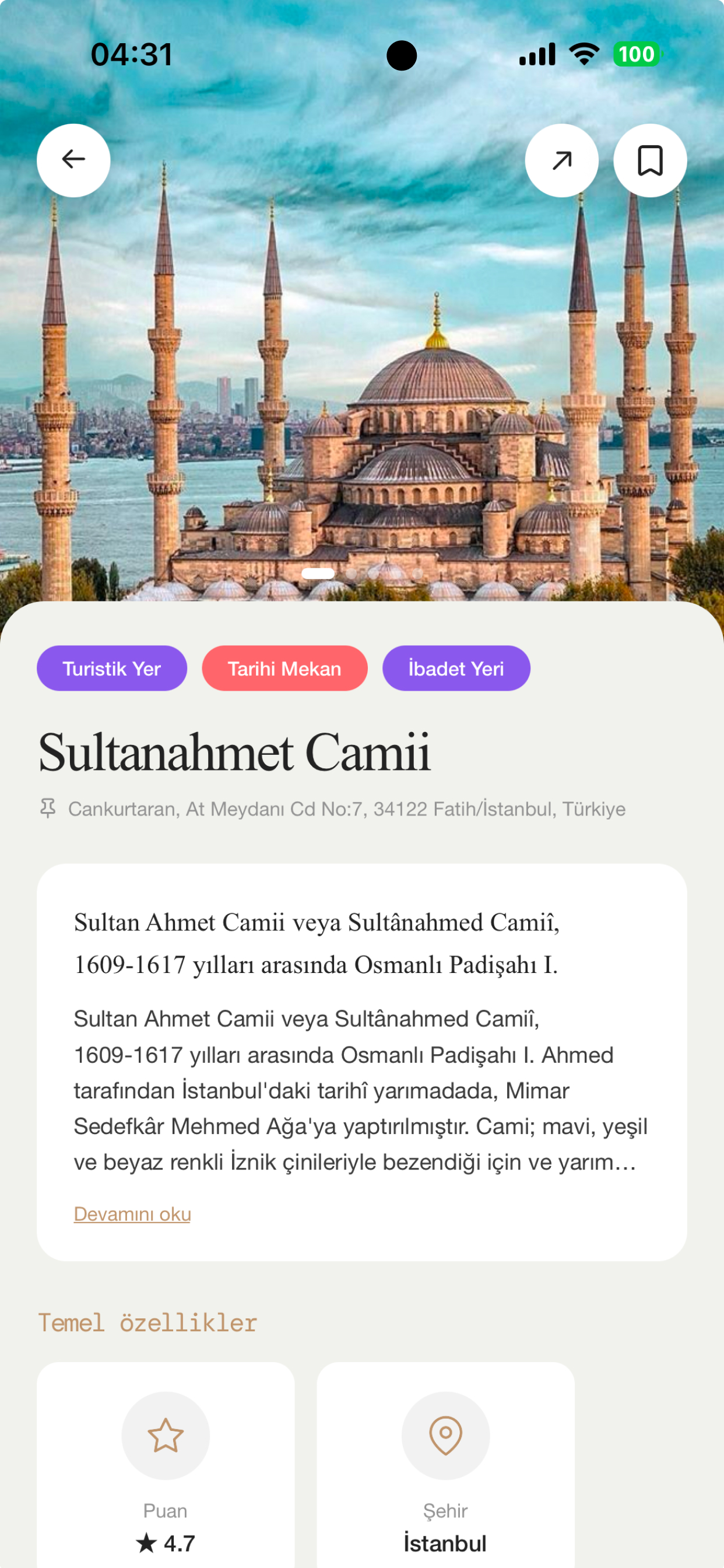 Cami tarihi, mimarisi ve yorumlar